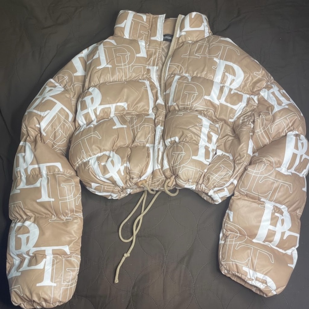 PrettyLittleThing Beige Puffer Jacket